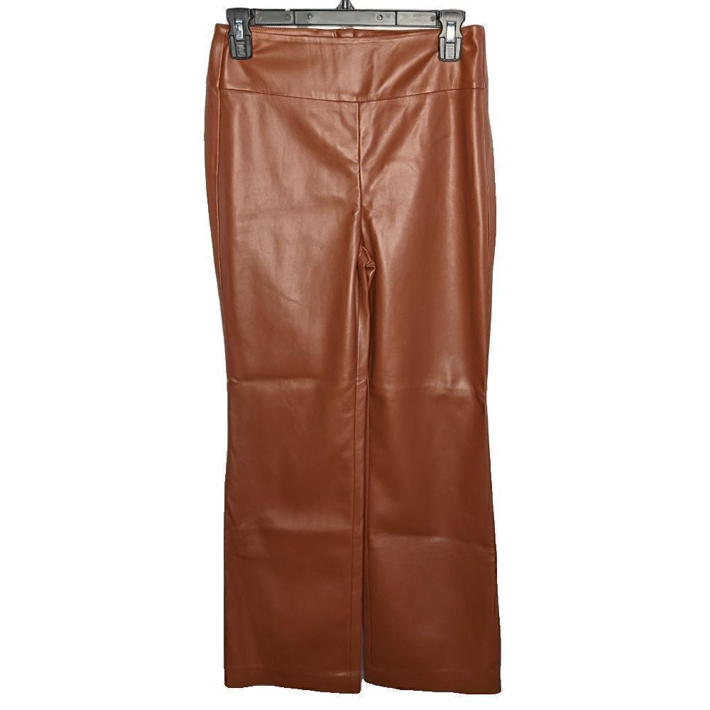Blank NYC When It's Love Pant Flare Vegan Leather Brown‎ Size 26